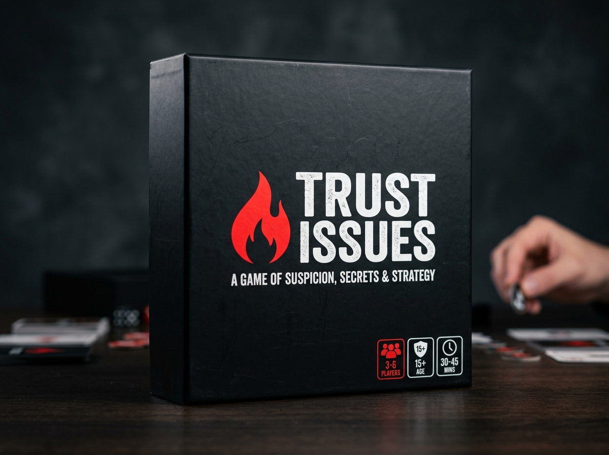 Trust Issues Game Box Mockup
